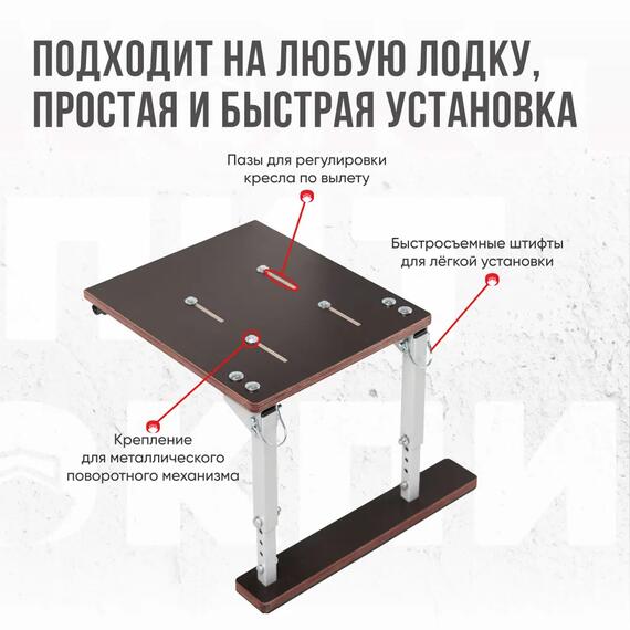 Кресло Кокпит Lite в комплекте с опорой (сталь), синий (морской винил), Цвет: синий, Толщина: 40/40 мм, фото , изображение 6