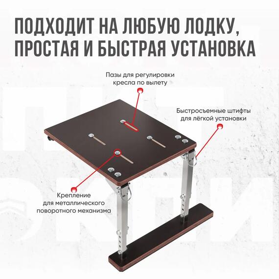 Кресло Кокпит Lite в комплекте с опорой (нерж.), синий (морской винил), Цвет: синий, Толщина: 40/40 мм, фото , изображение 7