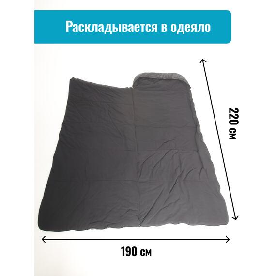 Спальный мешок одеяло с капюшоном ThermoProActive -20 (225x90) черный, Цвет: черный, Размер: 225x90, фото , изображение 7
