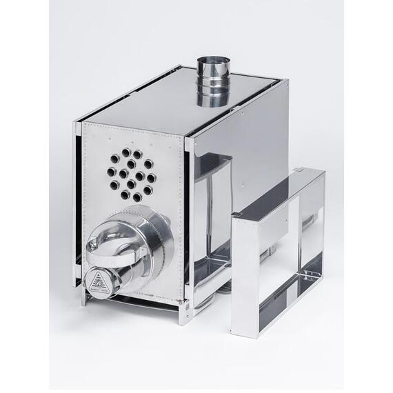 Печь "ИНВЕНТ" малая со встроенным теплообменником с вентилятором 565х290х470 (нерж.сталь 0,8 мм) со стационарными экранами + короб для камней, фото , изображение 11