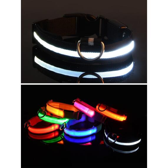 Ошейник с подсветкой для собаки, размер L, розовый, фото , изображение 3