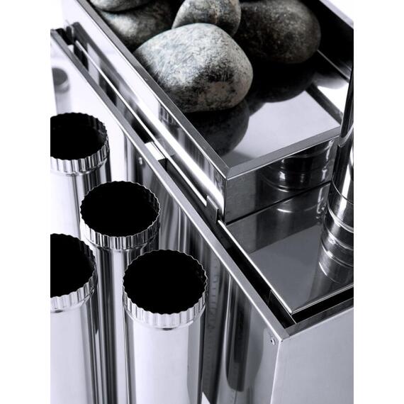 Печь "ИНВЕНТ" экономка средняя 670х300х360 (нерж.сталь 0,8 мм) со стационарными экранами + короб для камней, фото , изображение 7