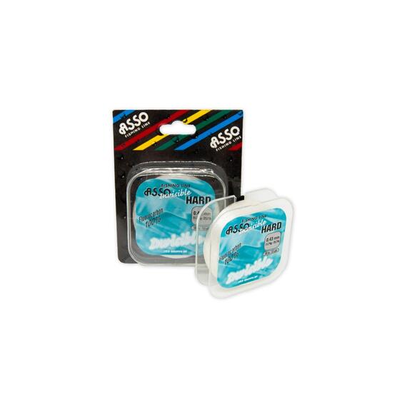 Поводочный материал ASSO INVISIBLE HARD 100% FLUOROCARBON 50м 0,19мм прозр., Диаметр лески: 0,19, Размотка: 50 м, Разрывная нагрузка: 2,9 кг, фото 