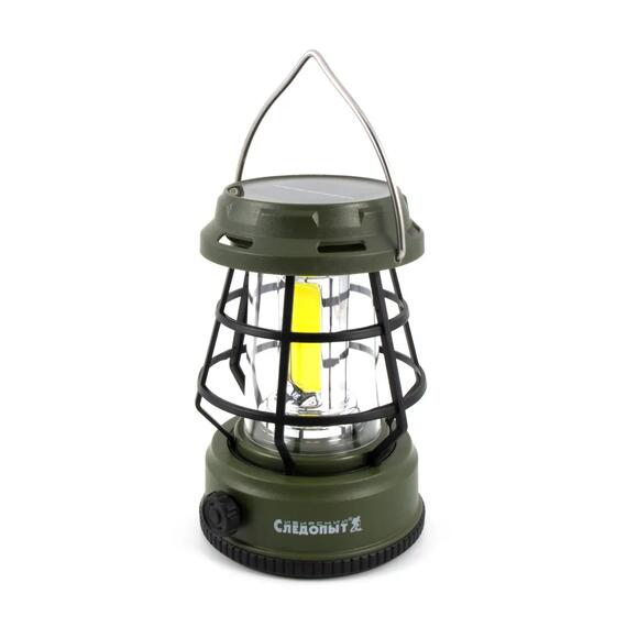 Фонарь кемпинговый "СИБИРСКИЙ СЛЕДОПЫТ-Неон-2", 2СОВ, солн. бат., аккум. 18650, зеленый/72/, фото 