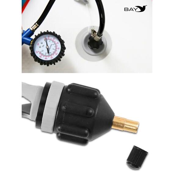 Адаптер воздушного клапана BAY чёрный. Переходник с автомобильного насоса под клапан лодки, сапборда, фото , изображение 4