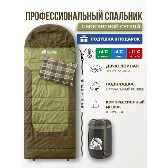 Спальный мешок RSP CHILL 300, левая молния, фото 
