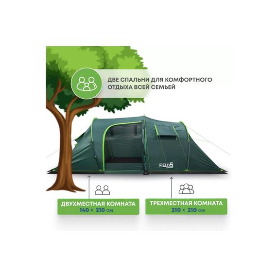Палатка RSP Field 5 для туризма и кемпинга, зеленый, фото , изображение 3