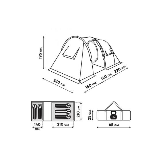 Палатка RSP Field 5 для туризма и кемпинга, зеленый, фото , изображение 5