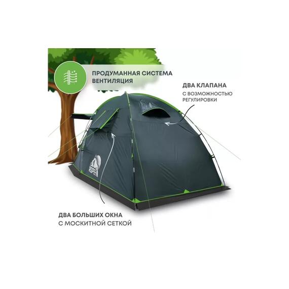 Палатка RSP Sharl 3 для туризма и кемпинга, зеленый, фото , изображение 5