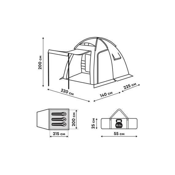 Палатка RSP Sharl 3 для туризма и кемпинга, зеленый, фото , изображение 6