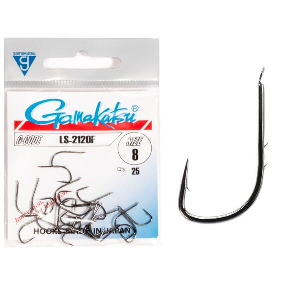 Крючки GAMAKATSU LS-2120F (BLACK) size 008, 25st, фото 