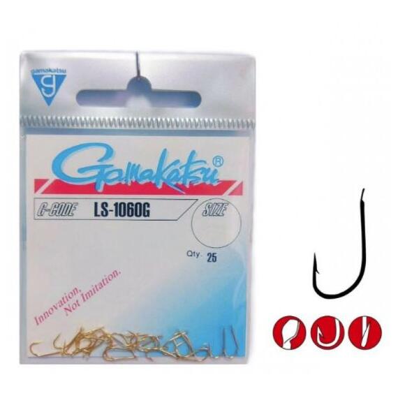 Крючки GAMAKATSU LS-1060G (GOLD) size 006, 25st, фото 