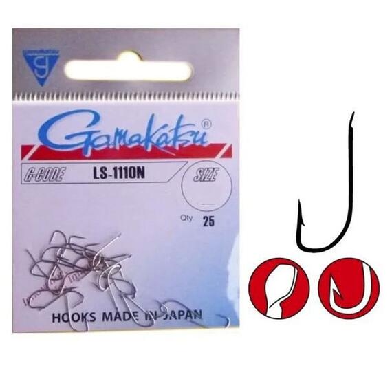 Крючки GAMAKATSU LS-1110N (NICKEL) size 012, 25st, фото 