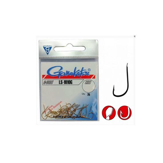 Крючки GAMAKATSU LS-1010G (GOLD) size 008, 25st, фото 