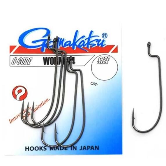 Крючки GAMAKATSU WORM 34 /0 (SPR) (BLACK) size 003, 5st, фото 