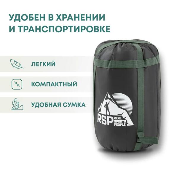 Спальный мешок RSP SLEEP 450 BIG зеленый, левая молния, фото , изображение 6