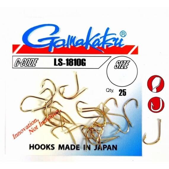 Крючки GAMAKATSU LS-1810G HOOKS GOLD #10, фото 
