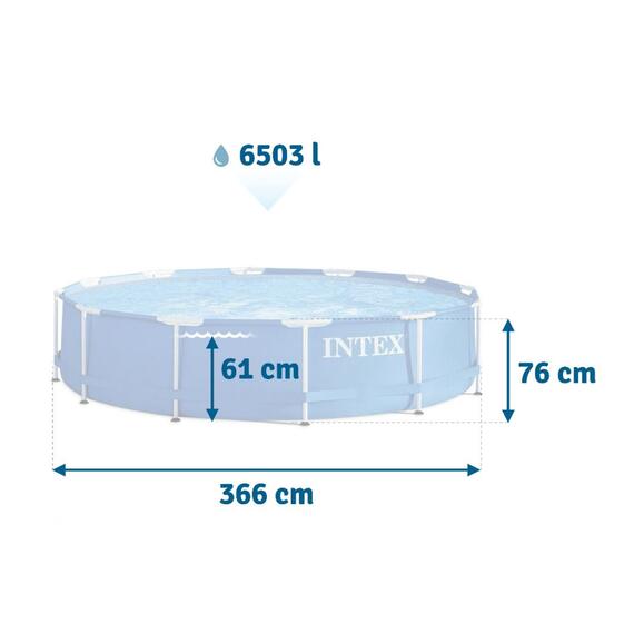 28212 Каркасный бассейн Intex 366 х 76 см с фильтр-насосом 2000 л/ч, фото , изображение 4
