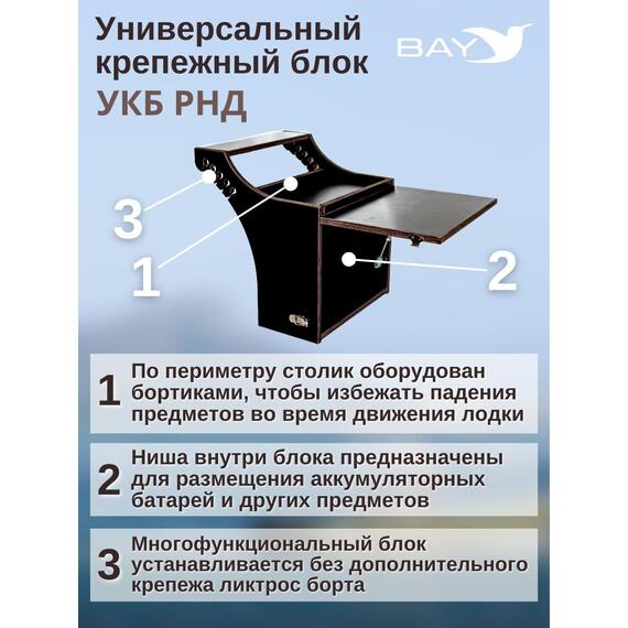 Столик для лодки ПВХ, Универсальный крепежный блок BAY УКБ РНД, фото , изображение 4