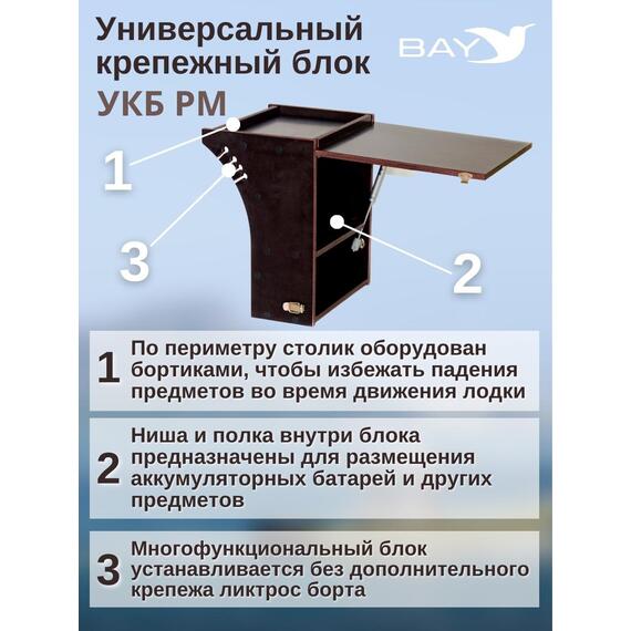 Столик для лодки ПВХ , УКБ радиус малый + столик/дверца (УКБ РМ) Универсальный крепежный блок, фото , изображение 4