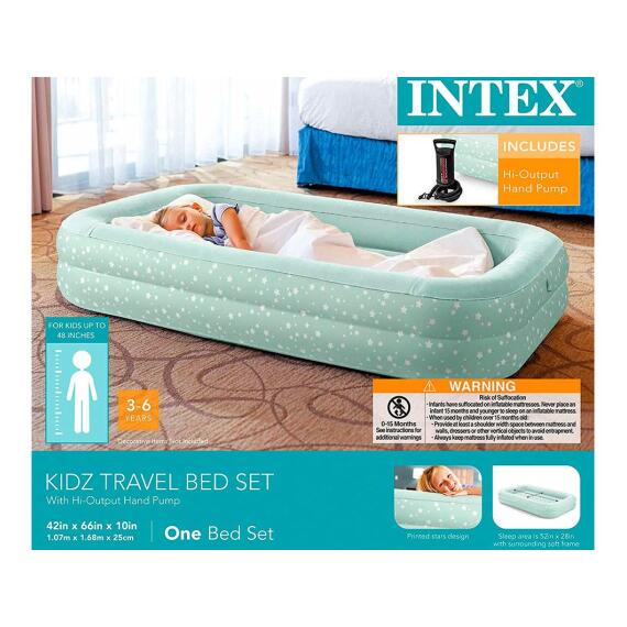 66810 Кровать детская Intex Travel 2-in-1 107х168х25 см + насос, фото , изображение 5