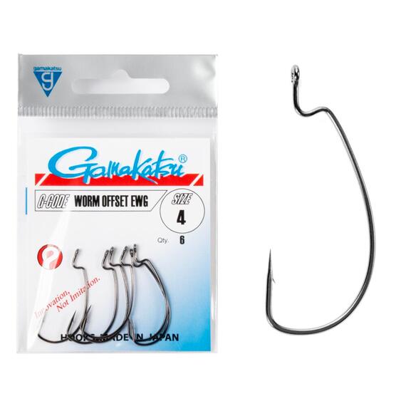 Крючки GAMAKATSU OFFSET EWG NS size 004, 6st, фото 