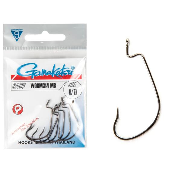 Крючки GAMAKATSU WORM 314 MB size 001,6st., Размер: 1, фото 
