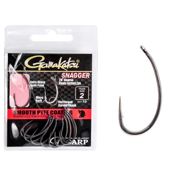 Крючки GAMAKATSU G-CARP SNAGGER 10st, size 2, Размер: 2, фото 
