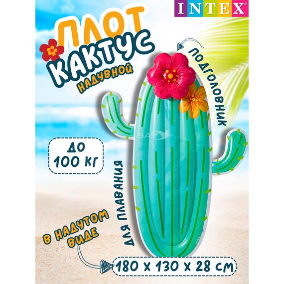58793 Плот для плавания кактус Intex, 185 х 140 см , фото 