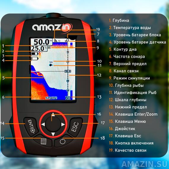 Беспроводной эхолот Amazin FishFinder FF777-PRO-W, фото , изображение 4