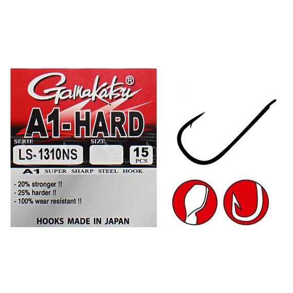 Крючки GAMAKATSU A1 LS-1310NS size 010, 15st, Размер: 10, фото 
