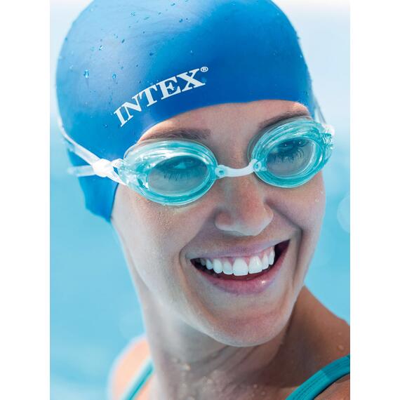 55992 Силиконовая шапочка для плавания Intex, Цвет: синий, фото , изображение 4