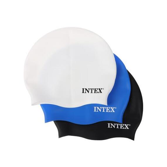 55992 Силиконовая шапочка для плавания Intex, Цвет: белый, фото , изображение 4