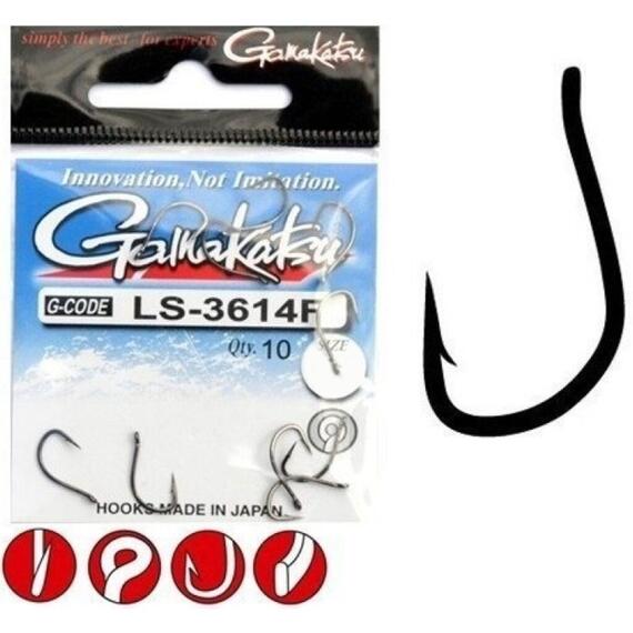 Крючки GAMAKATSU HOOK LS-3614F N/L #4, Размер: 4, фото 