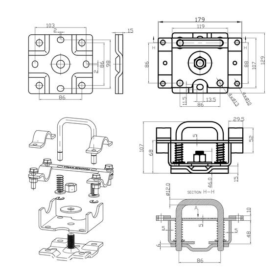 Поворотный кронштейн усиленный к опорному колесу, фото , изображение 10