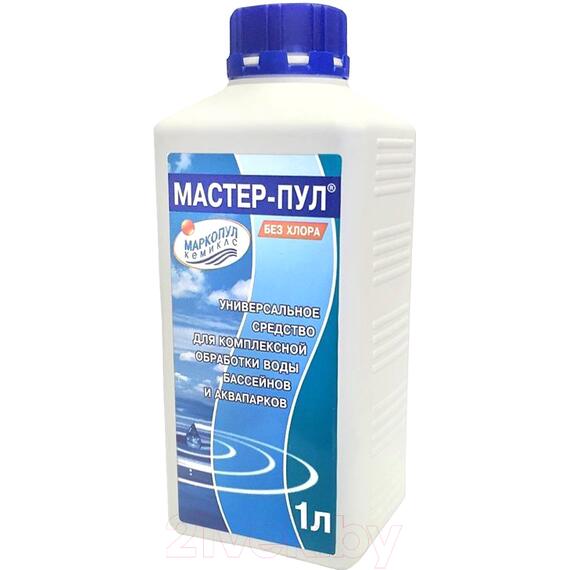 Комплексное средство для бассейна Маркопул Кемиклс Мастер-Пул 4 в 1 в флаконе (1л), фото 