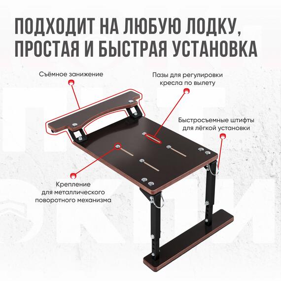 Кресло Кокпит Pro Black c формованным ППУ в комплекте с опорой с занижением 60 мм., (сталь), красный комби, черная стойка, Цвет: красный комби и черная стойка, Толщина: 60/120 мм, фото , изображение 6