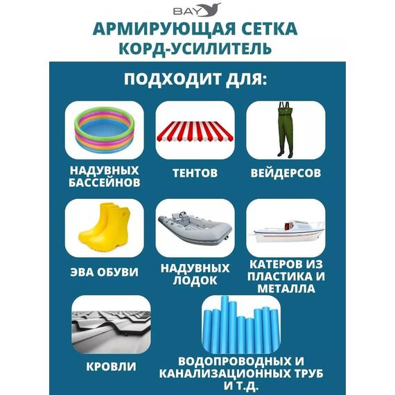 Армирующая сетка корд-усилитель жидких латок 400 см2, фото , изображение 2