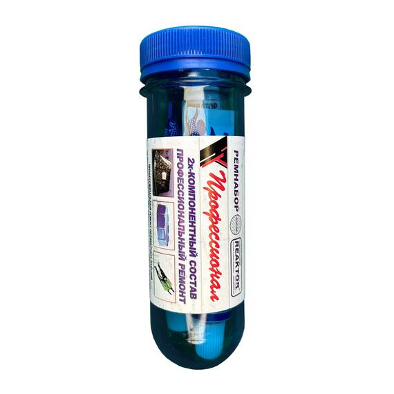 Ремнабор "Профессионал" (клей ПВХ + отвердитель + активатор +ткань ПВХ+пенал) Бесцветный, набор для ремонта лодок, матрасов, бассейнов; ремкомплект для резины, фото , изображение 2