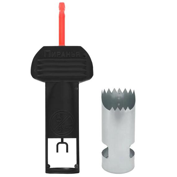 Набор Кротоловка Пиранья черная с красной ручкой + цилиндр, Цвет: черный + красный, Вес, гр: 330, фото , изображение 2