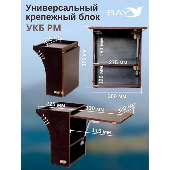 Готовый набор: Столик для лодки ПВХ + Крепление экрана эхолота 10" , УКБ радиус малый + столик/дверца (УКБ РМ) Универсальный крепежный блок, фото , изображение 2