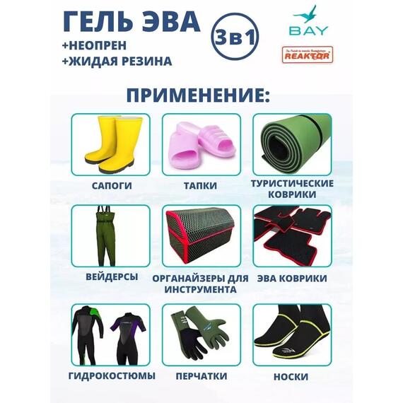 3в1 Гель Эва + неопрен +жидкая резина черный 15 мл., фото , изображение 2