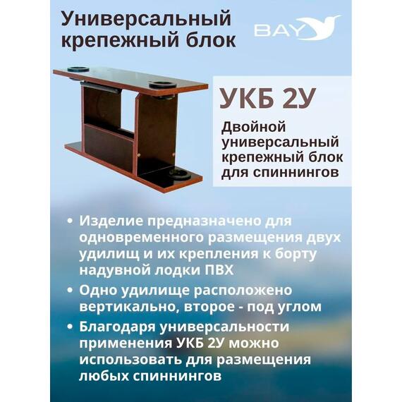 Готовый набор: Столик для лодки ПВХ + Крепление экрана эхолота 10", УКБ с отверстиями 2 удилища (УКБ 2У) Универсальный крепежный блок, фото , изображение 3