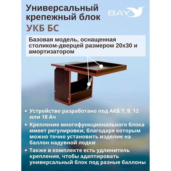 Готовый набор: Столик для лодки ПВХ + Крепление экрана эхолота 10". УКБ + столик/дверца (УКБ БС) Универсальный крепежный блок, фото , изображение 3