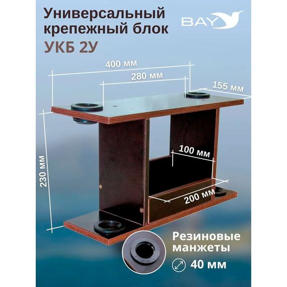 Готовый набор: Столик для лодки ПВХ + Крепление экрана эхолота 7-9", УКБ с отверстиями 2 удилища (УКБ 2У) Универсальный крепежный блок, фото , изображение 2