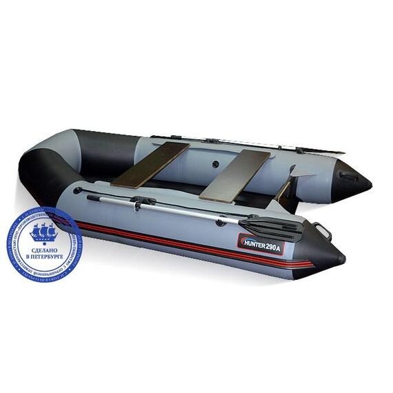 Надувная лодка Хантер 290 ЛКА серый, фото 