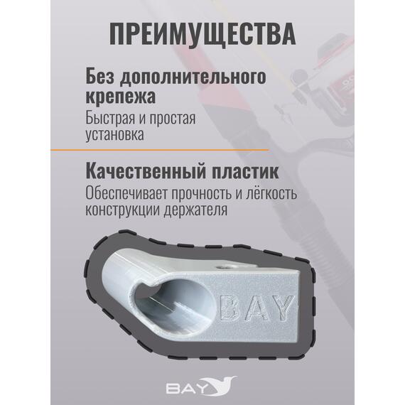 Держатель удилища D35 на лик-трос Bay серый, Цвет: серый, Диаметр, мм: 35, Тип Аксессуар (не трогать): да, фото , изображение 3