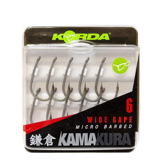 Крючок KORDA Kamakura Wide Gape №6 с бородкой, фото 