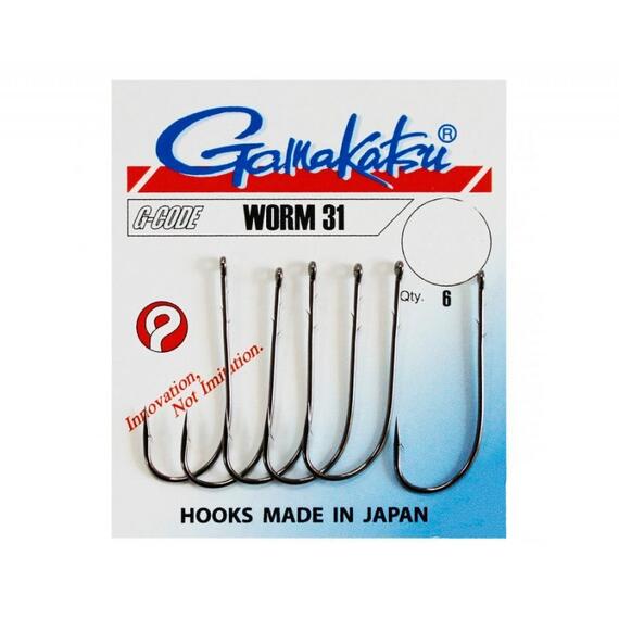 Крючок GAMAKATSU Worm 31 №2/0 6шт, фото , изображение 2