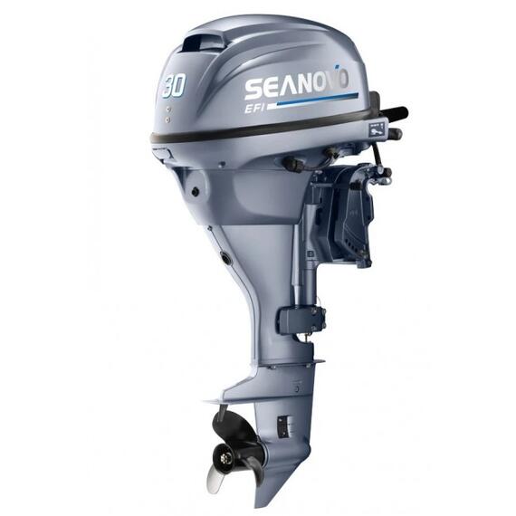 Лодочный мотор 4 -х тактный SEANOVO SNEF30FEL-TEFI Enduro (40 л.с., 747 см куб, 113 кг, 3 цил, бак 24л, инжектор, дистанция, э/стартер, генератор, гидроподъем), фото 